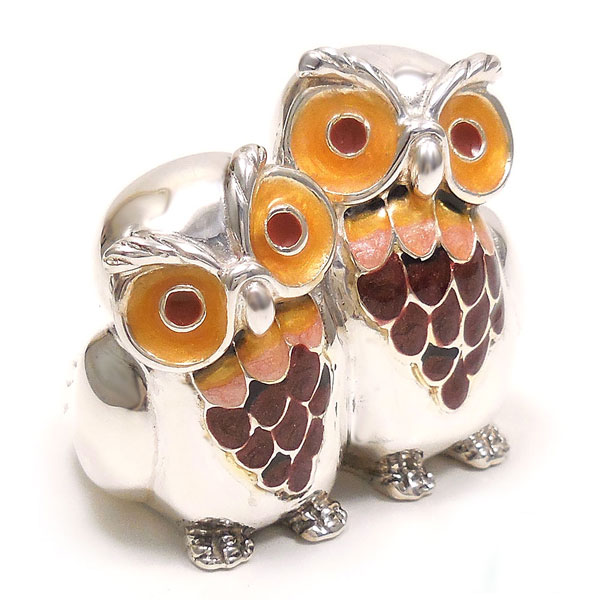 サツルノ:シルバーの置物 フクロウのつがい ST27 ¥35,000(税抜) シルバー925